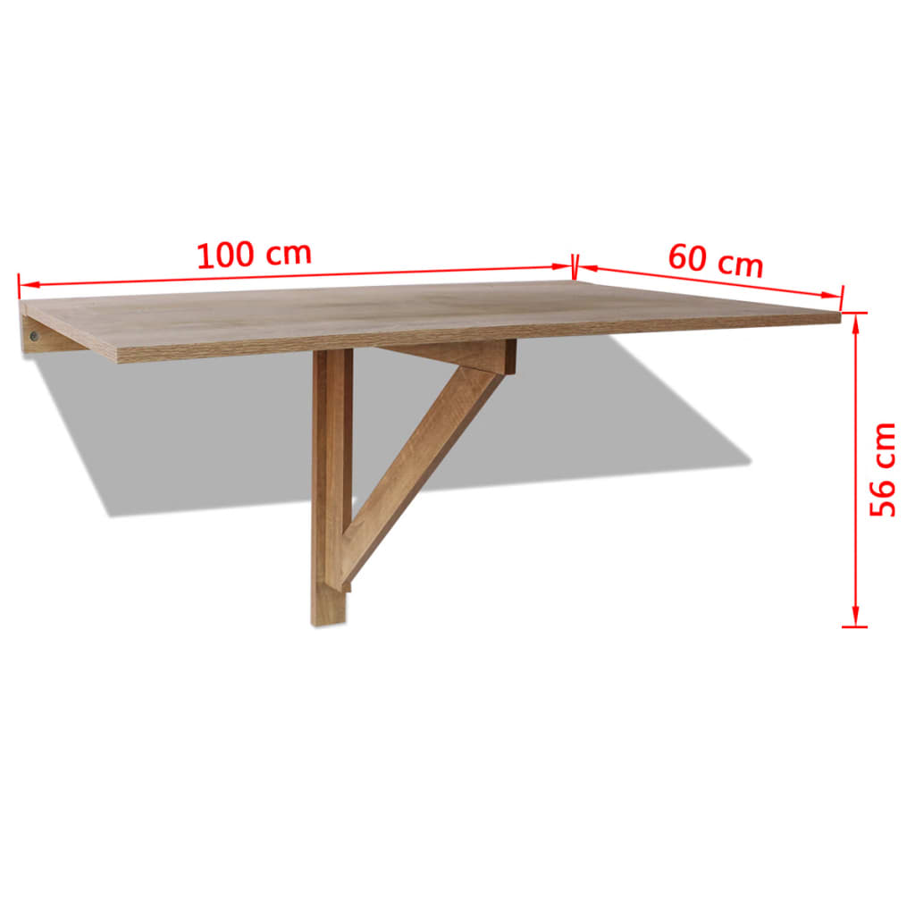 Väggmonterat klaffbord 100x60 cm ek