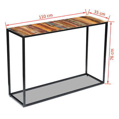 Konsolbord massivt återvunnet trä 110x35x76 cm