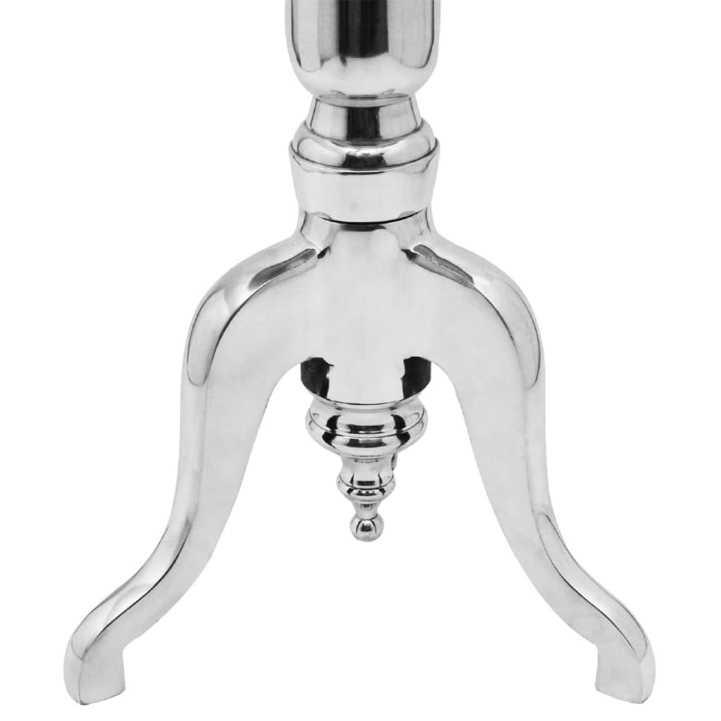 Pelarbord runt aluminium silver