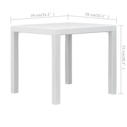 Trädgårdsbord 79x79x72 cm konstrotting vit