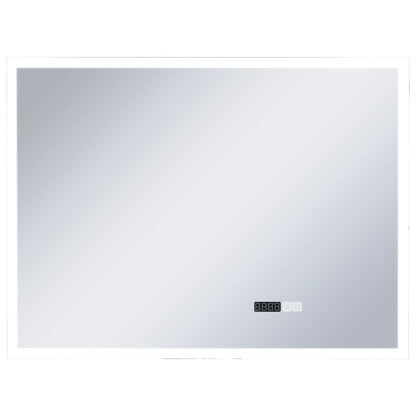 Badrumsspegel LED med touch-sensor och tidsdisplay 80x60 cm