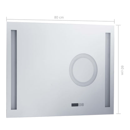 Badrumsspegel LED med touch-sensor 80x60 cm