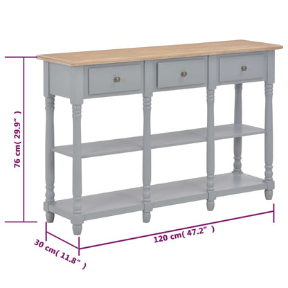 Konsolbord grå 120x30x76 cm MDF