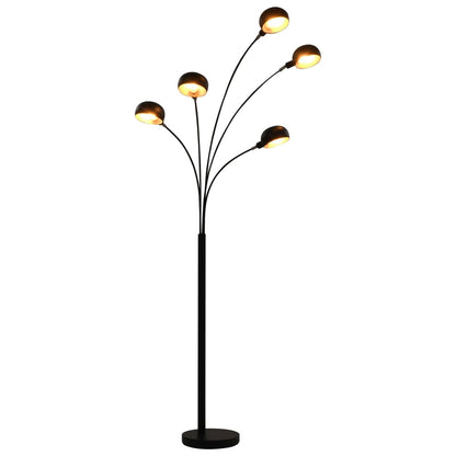 Golvlampa 200 cm 5 x E14 svart och guld