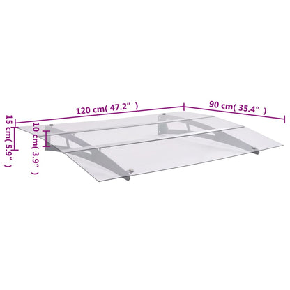 Entrétak silver och transparent 120x90 cm polykarbonat