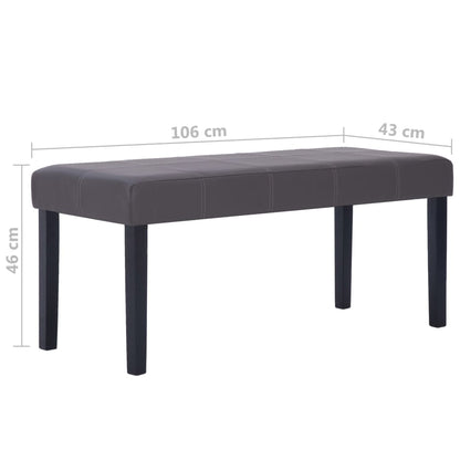 Bänk 106 cm konstläder grå