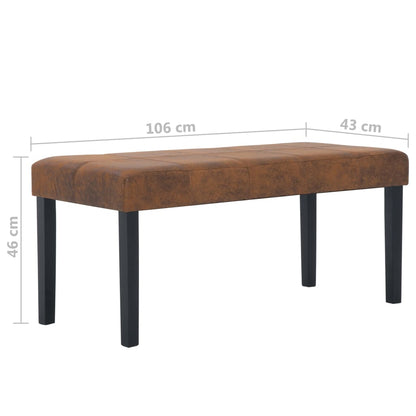 Bänk 106 cm konstmocka brun