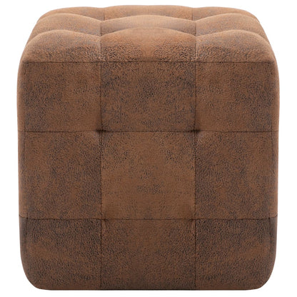 Sängbord 2 st brun 30x30x30 cm konstmocka