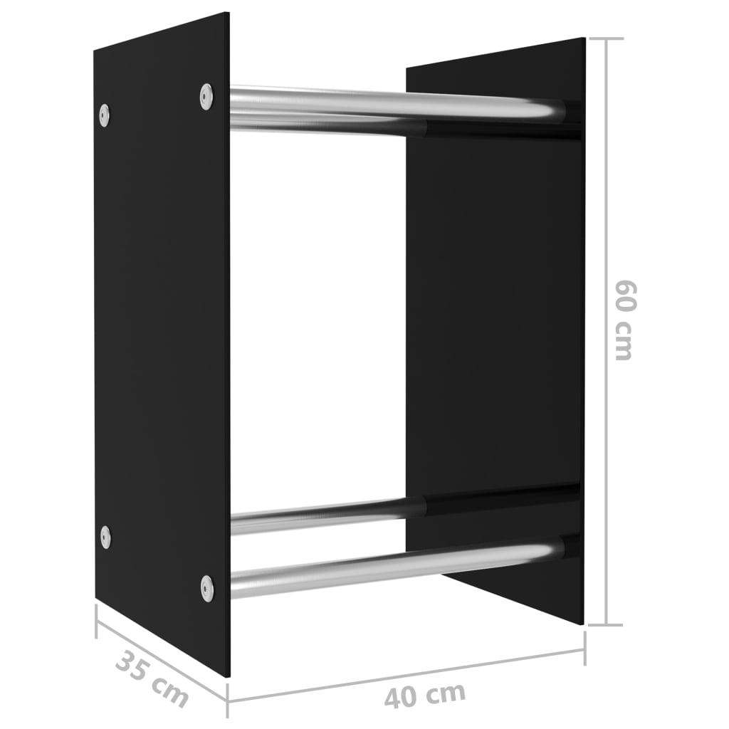 Vedställ svart 40x35x60 cm glas