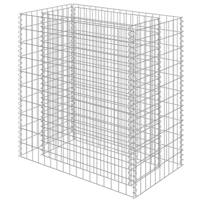 Planteringsgabion upphöjd galvaniserat stål 90x50x100 cm