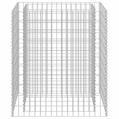 Planteringsgabion upphöjd galvaniserat stål 90x50x100 cm