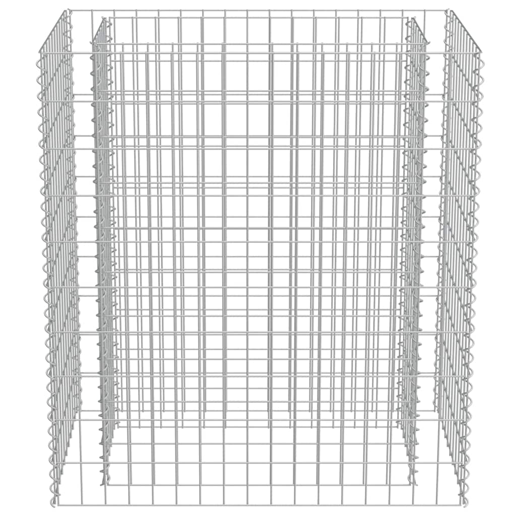 Planteringsgabion upphöjd galvaniserat stål 90x50x100 cm