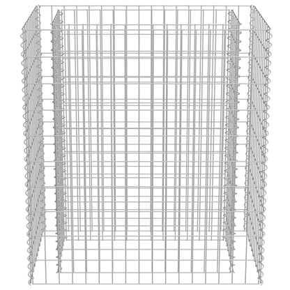 Planteringsgabion upphöjd galvaniserat stål 90x50x100 cm