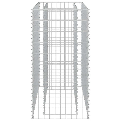 Planteringsgabion upphöjd galvaniserat stål 90x50x100 cm