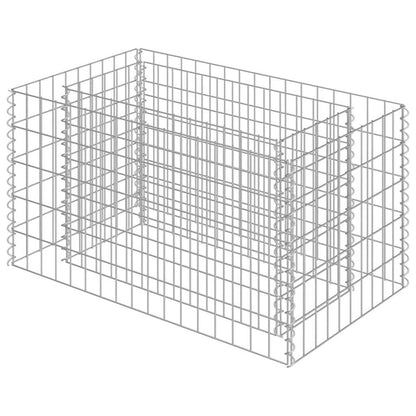 Planteringsgabion upphöjd galvaniserat stål 90x50x50 cm