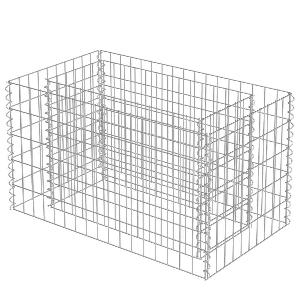 Planteringsgabion upphöjd galvaniserat stål 90x50x50 cm