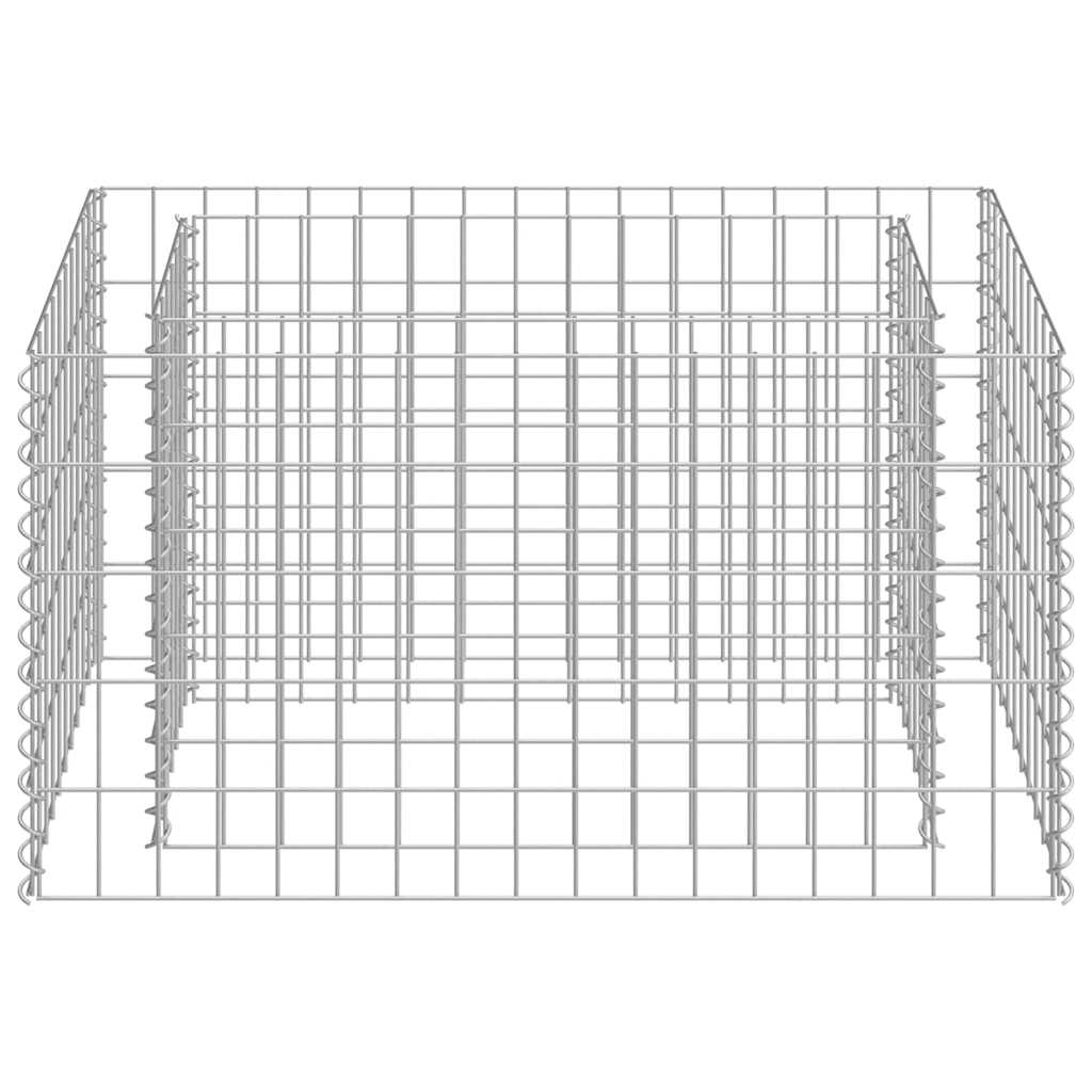 Planteringsgabion upphöjd galvaniserat stål 90x50x50 cm