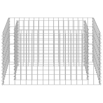 Planteringsgabion upphöjd galvaniserat stål 90x50x50 cm