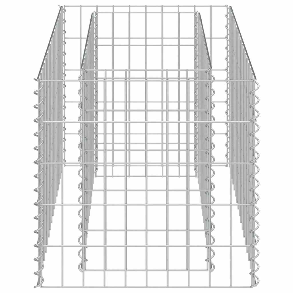 Planteringsgabion upphöjd galvaniserat stål 90x50x50 cm