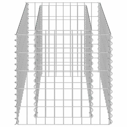 Planteringsgabion upphöjd galvaniserat stål 90x50x50 cm