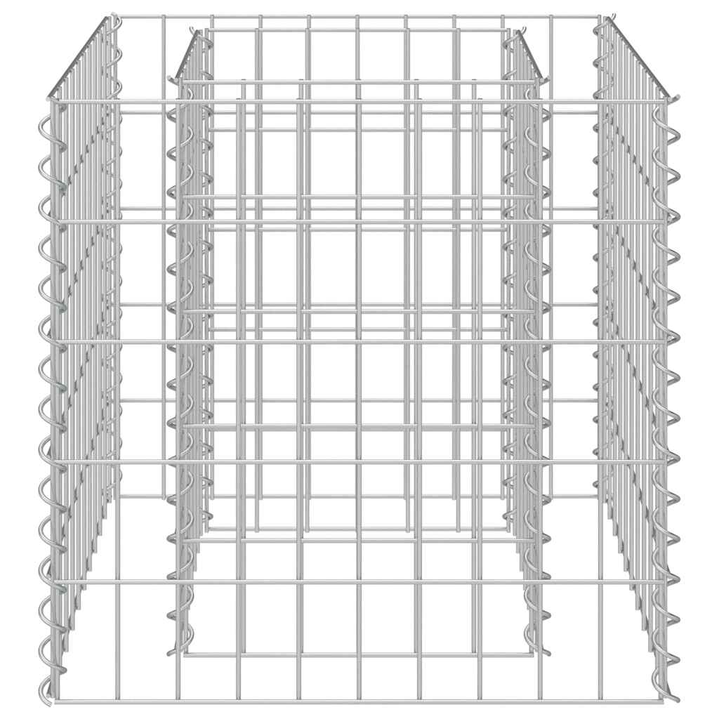 Planteringsgabion upphöjd galvaniserat stål 50x50x50 cm