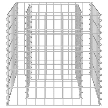Planteringsgabion upphöjd galvaniserat stål 50x50x50 cm