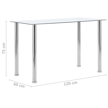 Matbord transparent 120x60x75 cm härdat glas