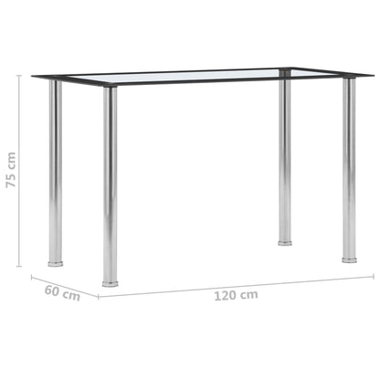 Matbord svart och transparent 120x60x75 cm härdat glas