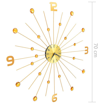 Väggklocka metall 70 cm guld