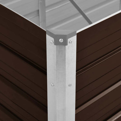 Odlingslåda upphöjd brun 100x40x77 cm galvaniserat stål