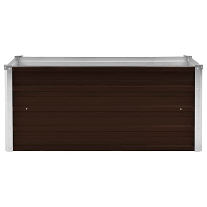 Odlingslåda upphöjd brun 100x40x45 cm galvaniserat stål