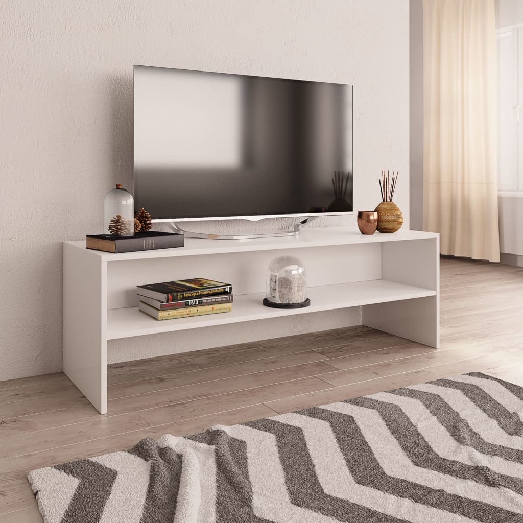 Tv-bänk vit 120x40x40 cm konstruerat trä