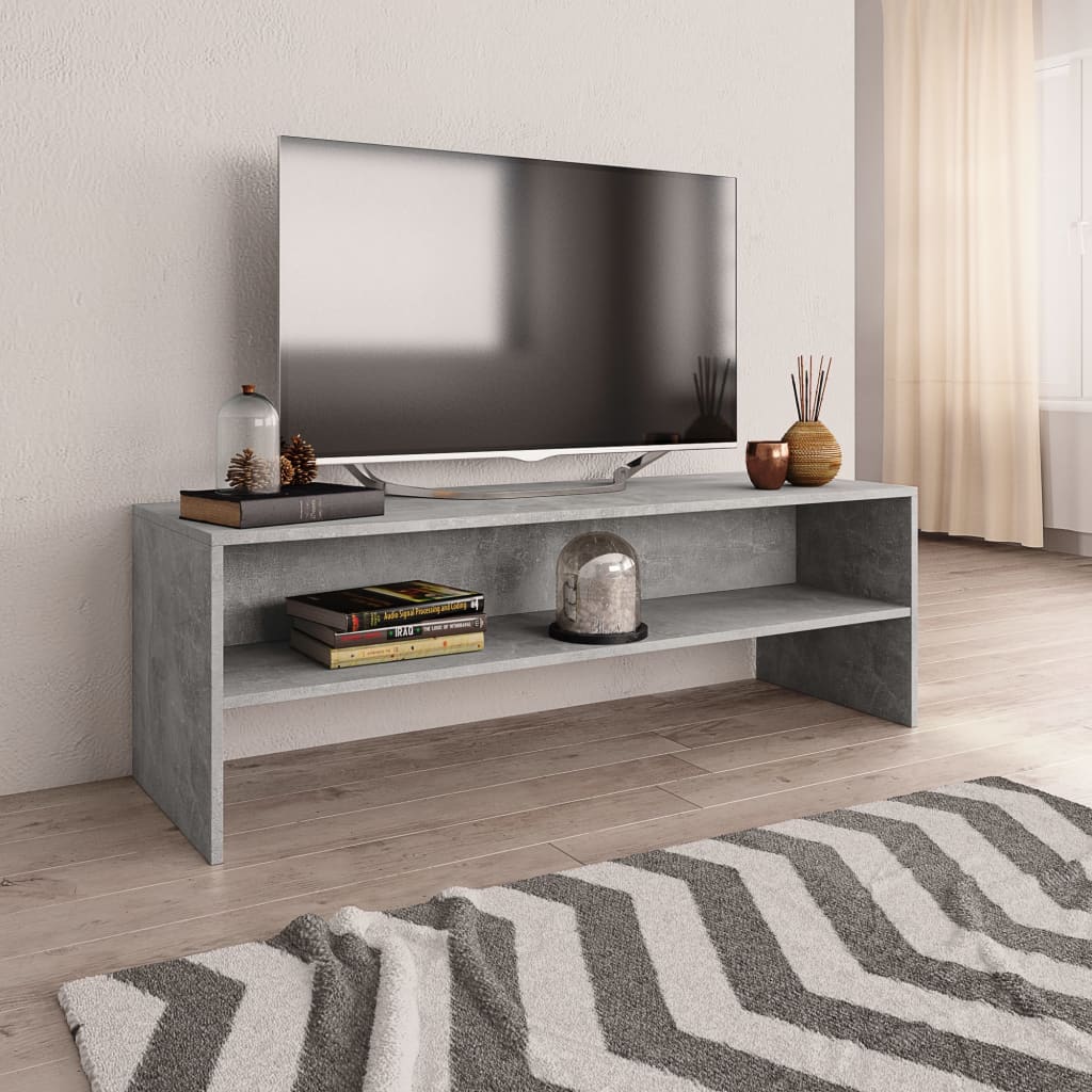 Tv-bänk betonggrå 120x40x40 cm konstruerat trä