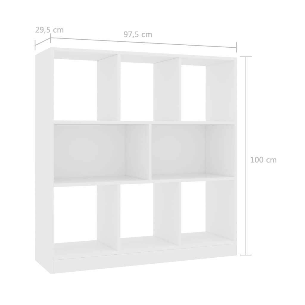 Bokhylla vit 97,5x29,5x100 cm konstruerat trä