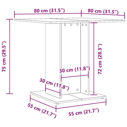 Matbord svart 80x80x75 cm konstruerat trä