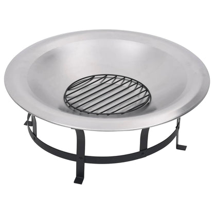 Eldfat med grill rostfritt stål 76 cm