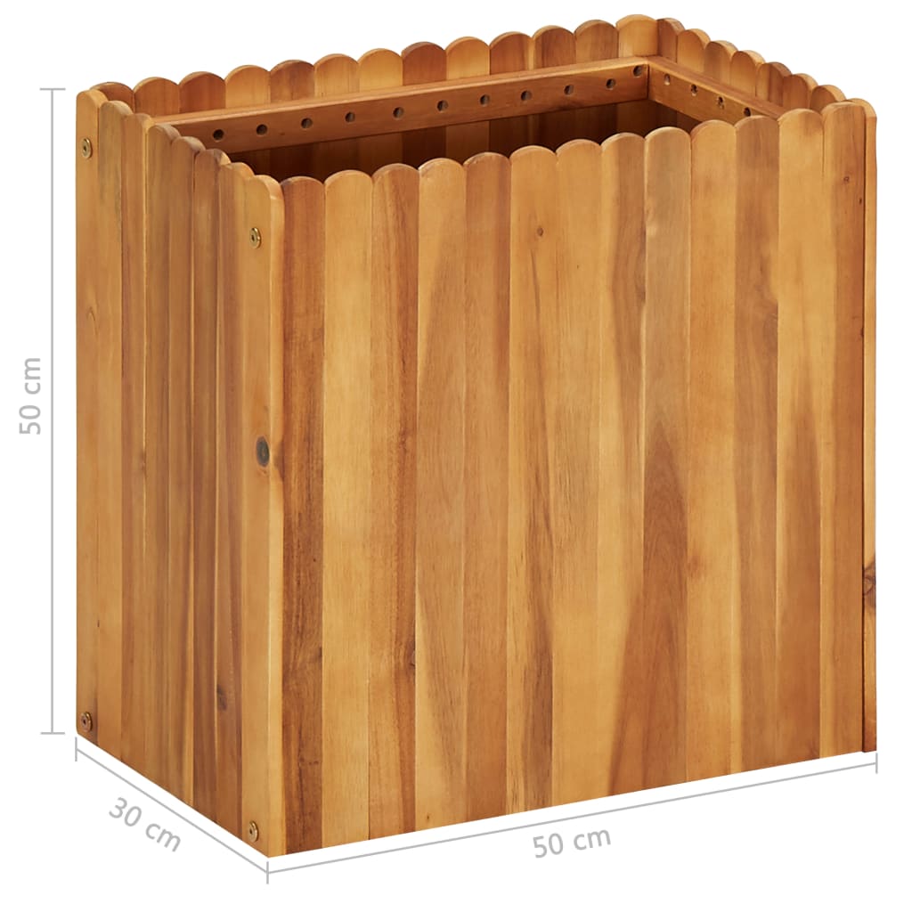 Odlingslåda upphöjd 50x30x50 cm massivt akaciaträ