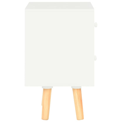 Sängbord 2 st vit 40x30x50 cm massiv furu