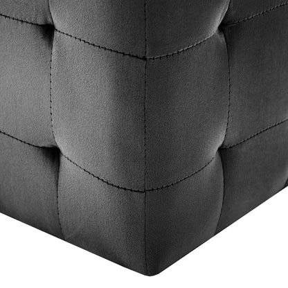 Sittpuff 2 st svart 30x30x30 cm sammetstyg