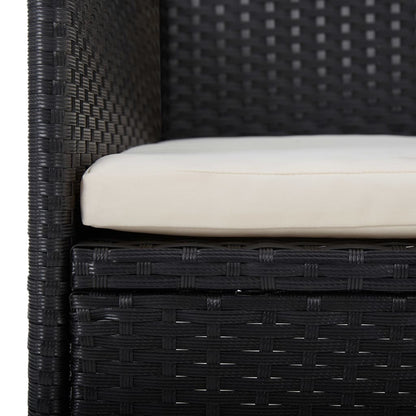 Matstol trädgård 2 st konstrotting svart