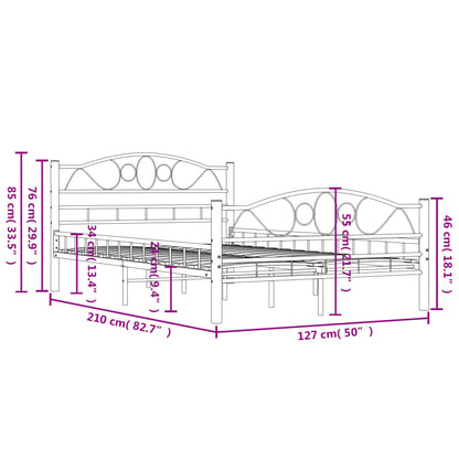 Sängram utan madrass vit metall 120x200 cm