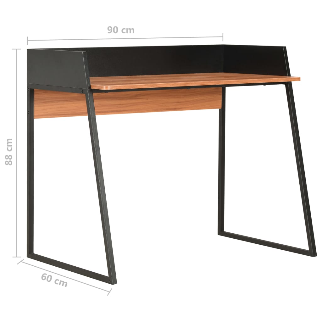 Skrivbord svart och brun 90x60x88 cm