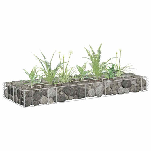Planteringsgabion upphöjd galvaniserat stål 90x30x10 cm