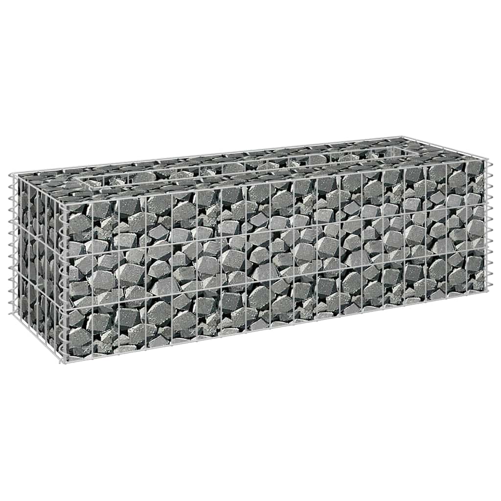 Planteringsgabion upphöjd galvaniserat stål 90x30x30 cm