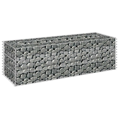 Planteringsgabion upphöjd galvaniserat stål 90x30x30 cm