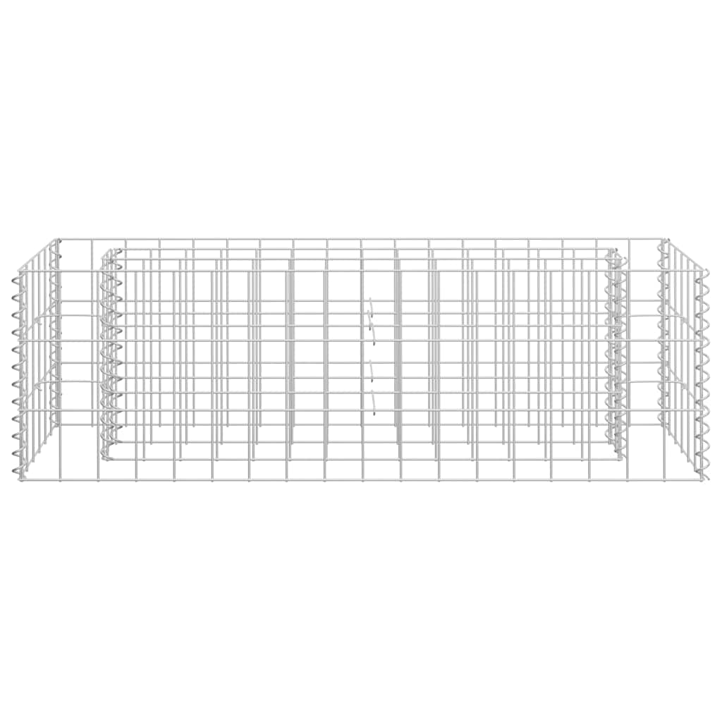 Planteringsgabion upphöjd galvaniserat stål 90x30x30 cm