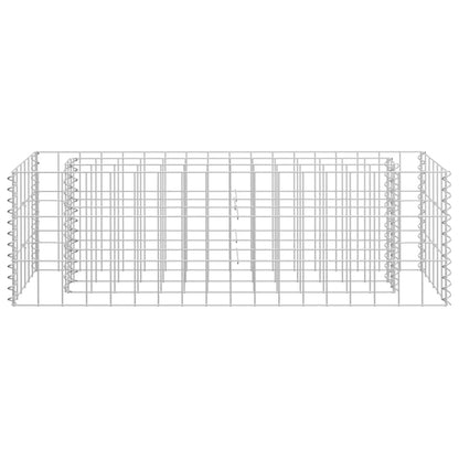 Planteringsgabion upphöjd galvaniserat stål 90x30x30 cm