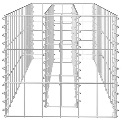 Planteringsgabion upphöjd galvaniserat stål 90x30x30 cm