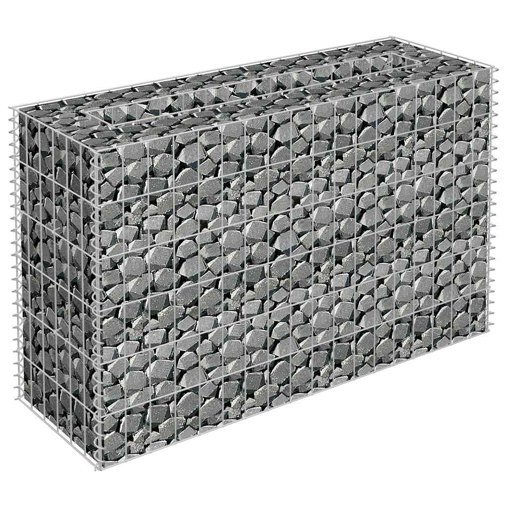 Planteringsgabion upphöjd galvaniserat stål 90x30x60 cm