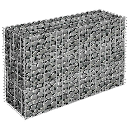 Planteringsgabion upphöjd galvaniserat stål 90x30x60 cm